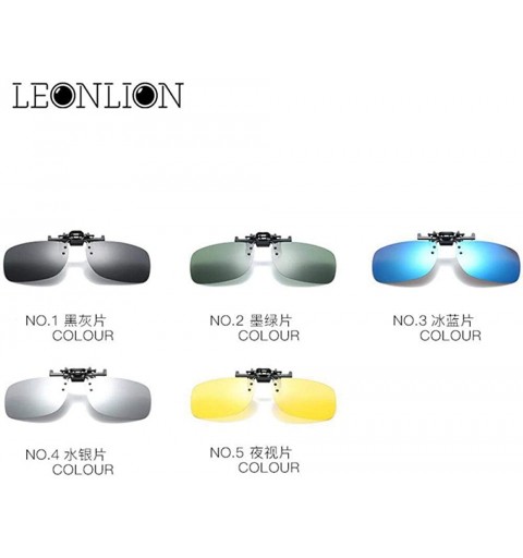 Aviator 2019 Fashion Polarized Sunglasses Clip Men Top Brand Designer Sun Silver - Green - C918Y2OC9XL $12.06