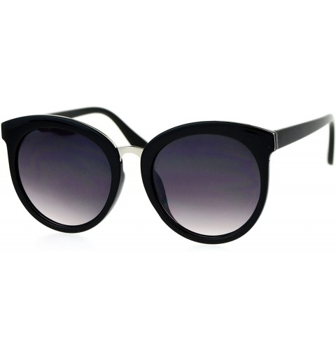 Butterfly Double Frame Sunglasses Womens Round Butterfly Oversized Fashion Shades - Black (Smoke) - C6186AHT0HC $15.70