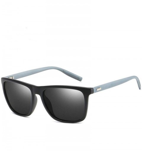 Square Polarized Men Sunglasses Driving Sun Glasses - Matte Black - CD199CLSAK6 $42.76