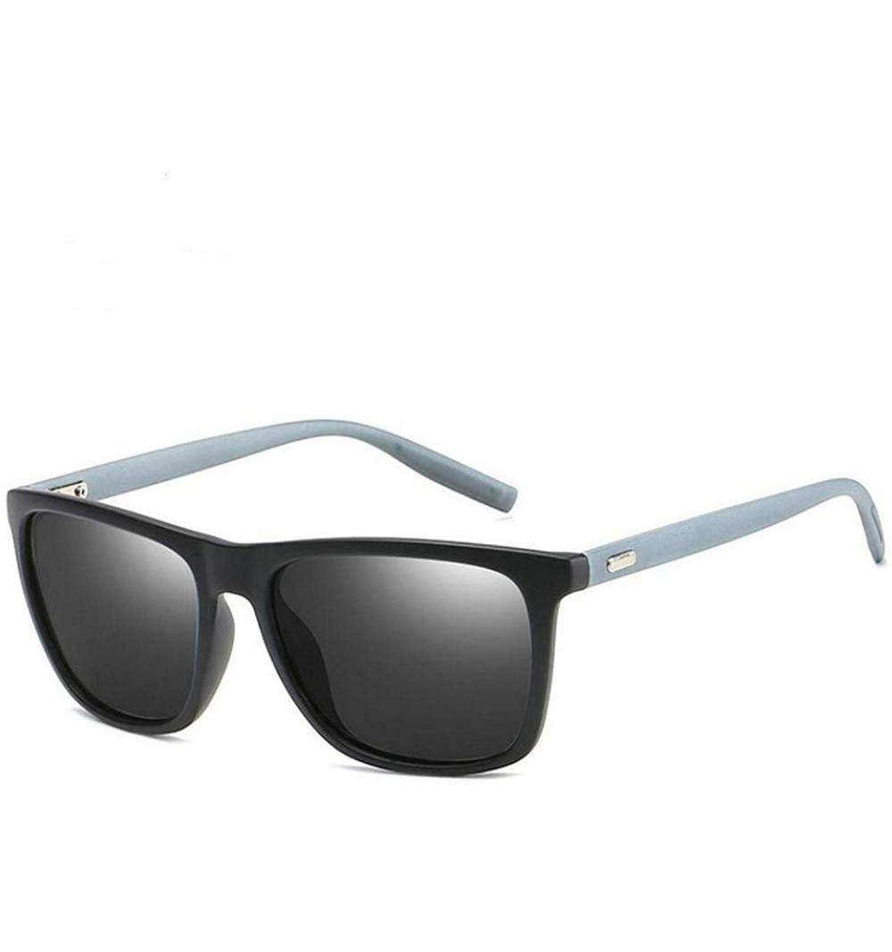 Square Polarized Men Sunglasses Driving Sun Glasses - Matte Black - CD199CLSAK6 $24.44