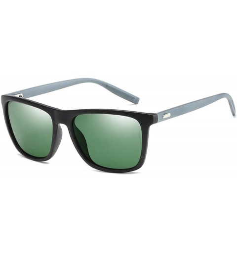 Square Polarized Men Sunglasses Driving Sun Glasses - Matte Black - CD199CLSAK6 $24.44