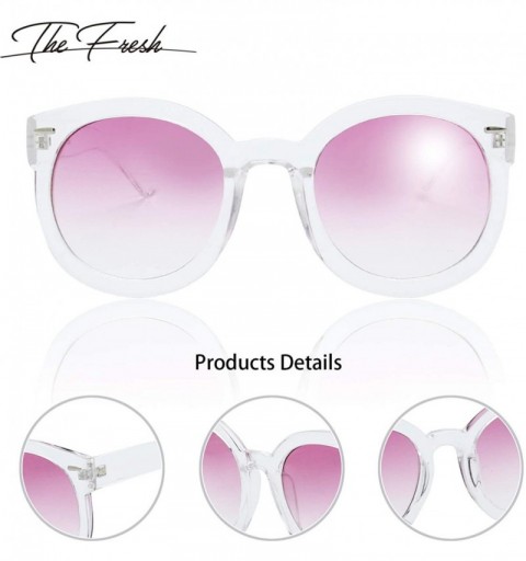 Sport Women's Designer Inspired Oversized Round Circle Sunglasses Retro Fashion Style - 9-crystal - CJ18ZWQ9HHH $26.87