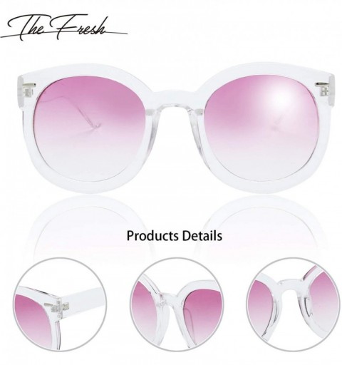 Sport Women's Designer Inspired Oversized Round Circle Sunglasses Retro Fashion Style - 9-crystal - CJ18ZWQ9HHH $15.91