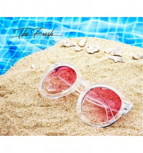 Sport Women's Designer Inspired Oversized Round Circle Sunglasses Retro Fashion Style - 9-crystal - CJ18ZWQ9HHH $15.91