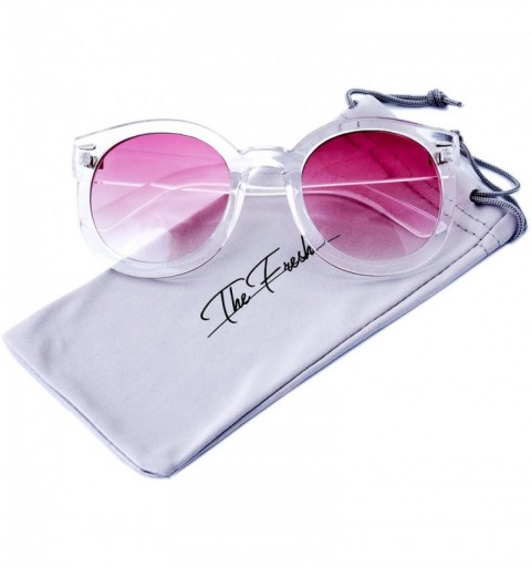 Sport Women's Designer Inspired Oversized Round Circle Sunglasses Retro Fashion Style - 9-crystal - CJ18ZWQ9HHH $15.91