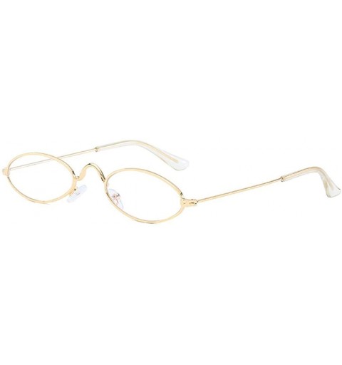 Rimless Unisex Small Frame Oval Sunglasses for Men and Women Trendy Fashion Sunglasses Metal Frame - J - CI1908N70DU $10.14