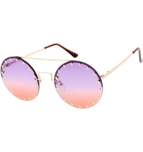 Round Candy Lens 80s Retro Fashion Round Frame Sunglasses - Purple - C618U9KUNNI $9.25