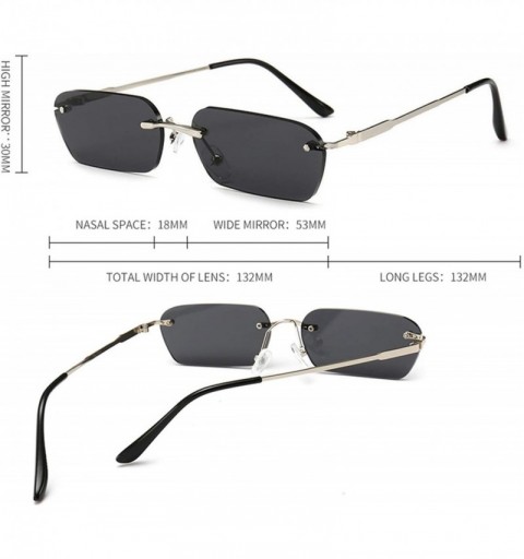Rimless Fashion RimlSunglasses Trending Clear Red Blue Yellow Men Square Shades - Tea Champagne - CL197Y6QQ3S $21.76
