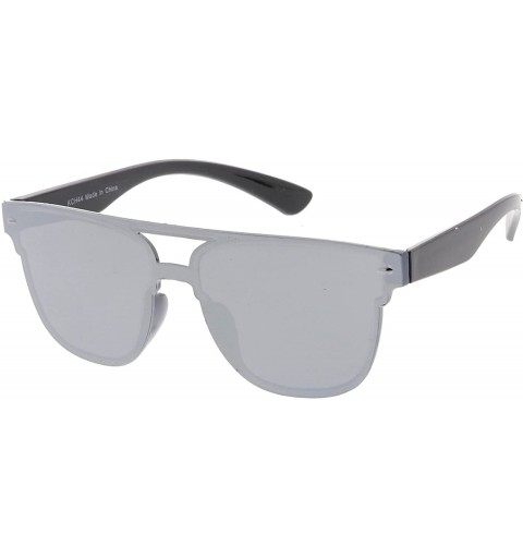 Shield Kids Size Minimal Urban Modern"Flat-Lined" Flat Lens Sunglasses - Black - C018GYDKLSS $7.81