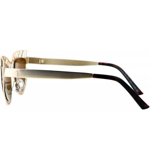 Cat Eye Iron Lattice Metal Wire Cat Eye Womens Sunglasses - Gold - CP120FSBA1P $9.82