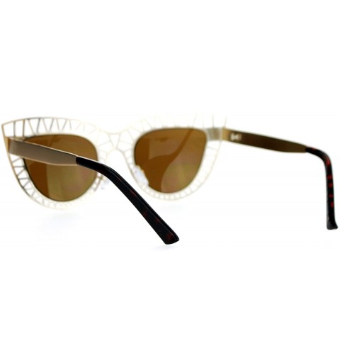 Cat Eye Iron Lattice Metal Wire Cat Eye Womens Sunglasses - Gold - CP120FSBA1P $9.82