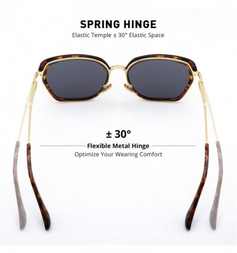Aviator Vintage Oversized Shield Frame Women's Polarized Sunglasses Holiday Sunglasses for Women with Gift Box O6371 - CN18YN...