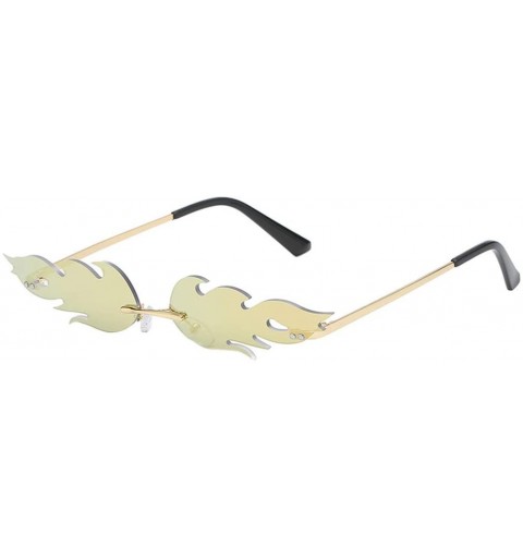 Rimless Fashion Sunglasses Protection - Gold Frame Red - C5190DX7T79 $8.40