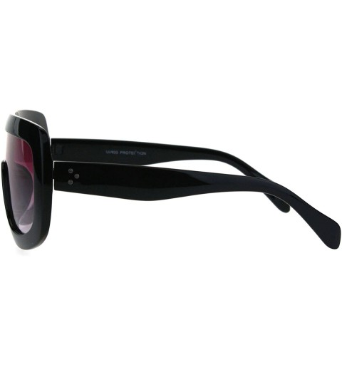 Shield Robotic Retro Funky Shield Oversize Flat Top Racer Sunglasses - Black Pink - CZ17YK9MQC2 $13.01