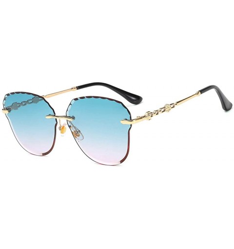 Aviator Women's fashion sunglasses- frameless fashion sunglasses ladies fox head multicolor sunglasses - D - CV18RT5YOKM $81.66