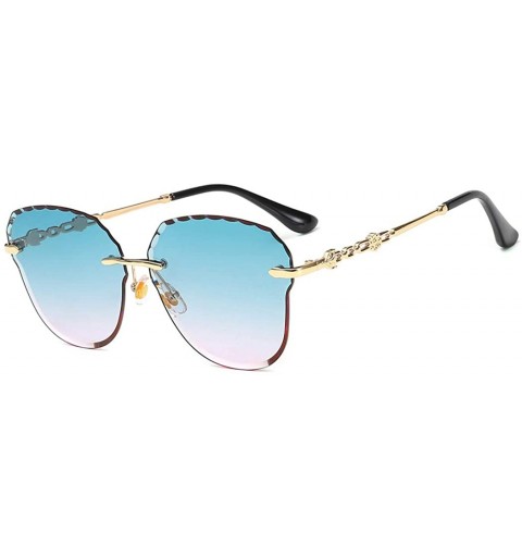 Aviator Women's fashion sunglasses- frameless fashion sunglasses ladies fox head multicolor sunglasses - D - CV18RT5YOKM $41.82