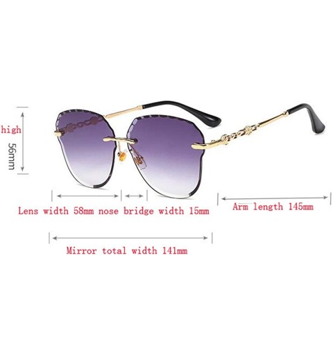 Aviator Women's fashion sunglasses- frameless fashion sunglasses ladies fox head multicolor sunglasses - D - CV18RT5YOKM $41.82