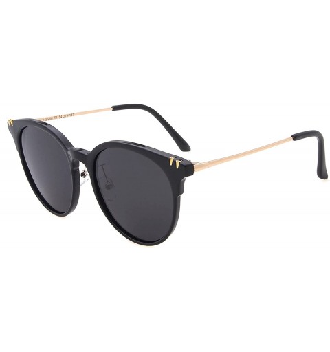Rimless Fashion Polarized Sunglasses for Women Retro Style UV400 Lens Round - 黑色 - CC18E2NDS4E $13.30