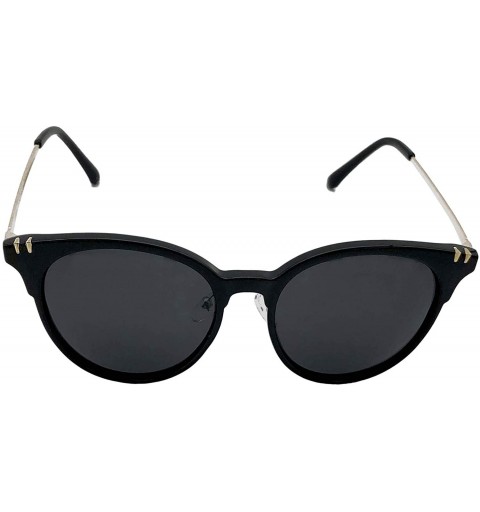 Rimless Fashion Polarized Sunglasses for Women Retro Style UV400 Lens Round - 黑色 - CC18E2NDS4E $13.30