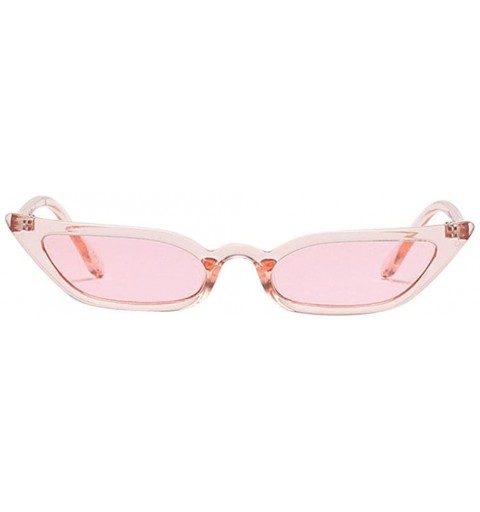 Oval Ladies Vintage Cat Eye Small Frame Eyewear Sunglasses - Pink - CW18EWZA7LD $5.97
