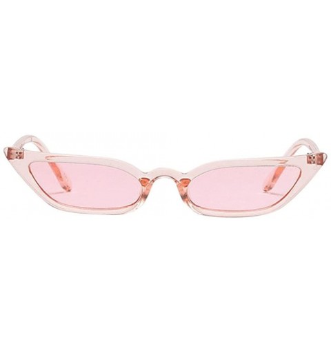 Oval Ladies Vintage Cat Eye Small Frame Eyewear Sunglasses - Pink - CW18EWZA7LD $5.97