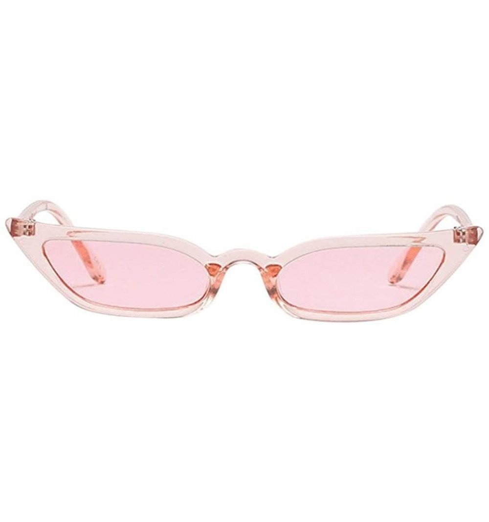 Oval Ladies Vintage Cat Eye Small Frame Eyewear Sunglasses - Pink - CW18EWZA7LD $5.97