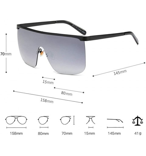 Rimless 2019 New Trending Unisex Oversized Square Sunglasses Rimless One Piece Goggle Eyewear UV400 - Silver - C218MG30WLK $1...