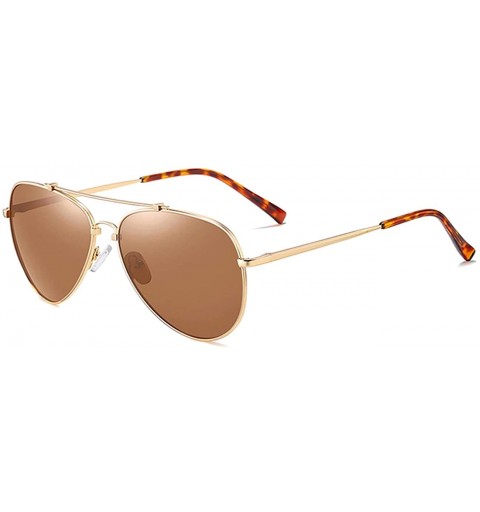 Aviator Unisex Aviator Polarized Sunglasses for Men Women UV400 Protection 8061 - Brown - CW195UMLMD8 $8.10