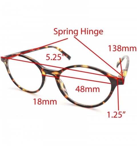 Round shoolboy fullRim Lightweight Reading spring hinge Glasses - Z1 Shiny Handmade Tortoise - CG18TS7K2XW $14.83