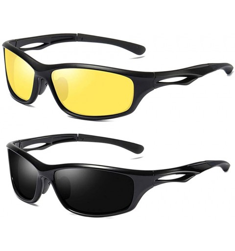 Goggle 2 Value Pack- HD Polarized Night Vision + Polarized Sunglasses Unbreakable - Black - CE18OEIICM5 $19.86