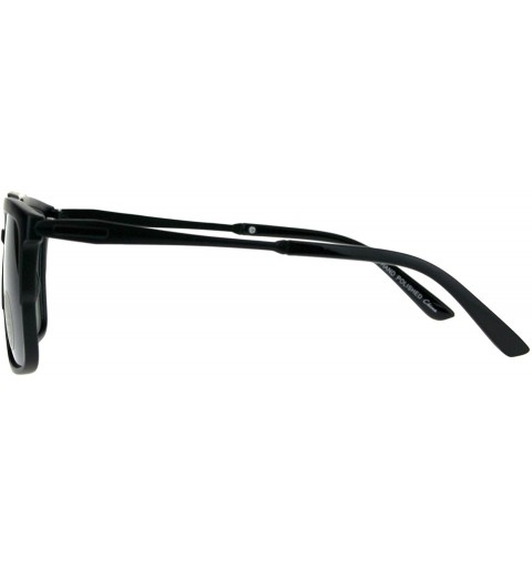 Square Impact Resistant Glass Lens Sunglasses Unisex Designer Square Frame - Matte Black - CA18GQTNW6D $13.21