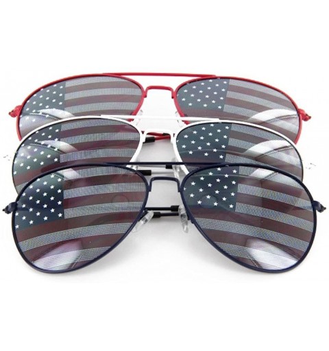 Wayfarer Patriotic Aviator Sunglasses USA Flag Lens Vacation Shades - Pack of 3 - CO12H1XQLUD $29.66