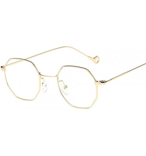 Oversized Sunglasses for Men Women Metal Sunglasses Vintage Sunglasses Retro Glasses Eyewear UV 400 Protection - Gold - C518Q...