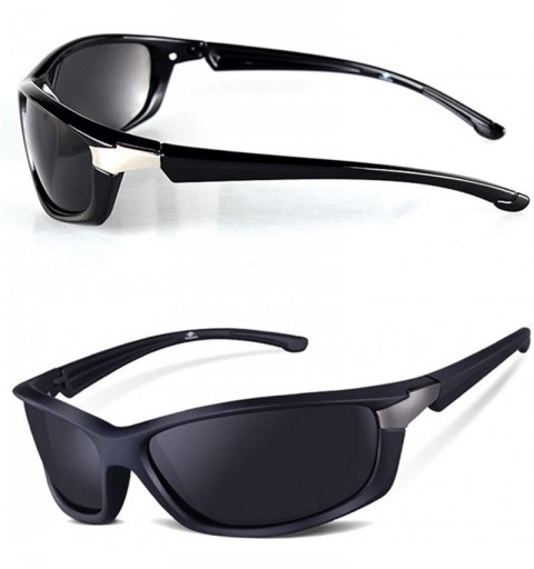 Rectangular High-end Tr90 Sports Frame Sun Glasses Polarized Mirror Sunglasses Myopia Minus Lens - Black - CY1904CNWQY $27.18