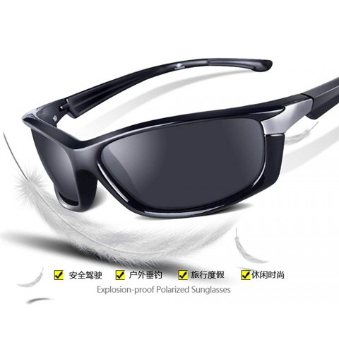 Rectangular High-end Tr90 Sports Frame Sun Glasses Polarized Mirror Sunglasses Myopia Minus Lens - Black - CY1904CNWQY $27.18