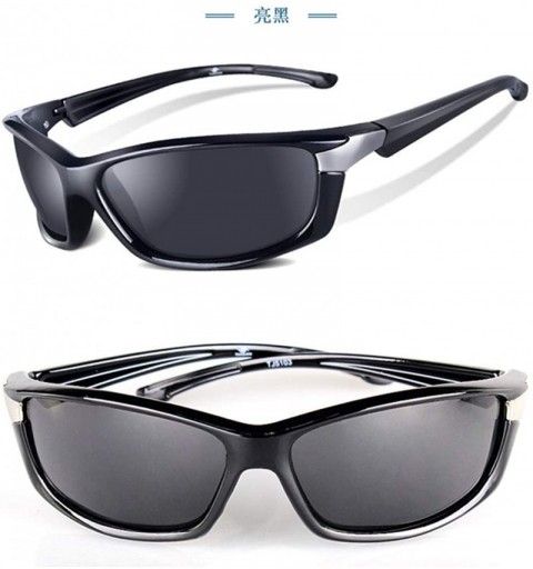 Rectangular High-end Tr90 Sports Frame Sun Glasses Polarized Mirror Sunglasses Myopia Minus Lens - Black - CY1904CNWQY $27.18