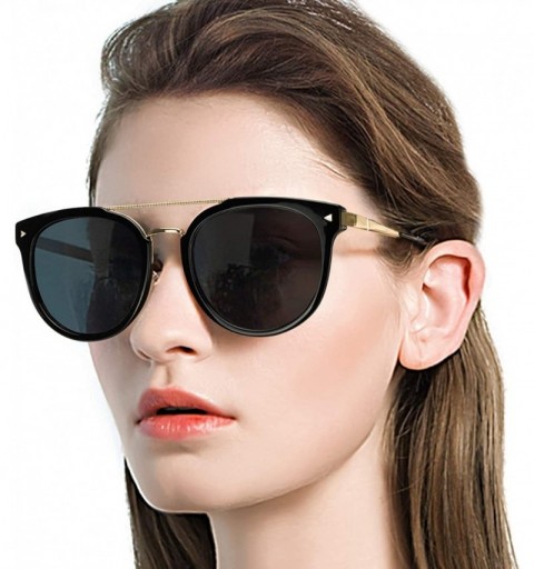 Cat Eye Cat Eye Sunglasses for Women Fashion-Vintage Retro Stylish Polarized Eyewear 100% UV Protection - X9015black - C018XE...