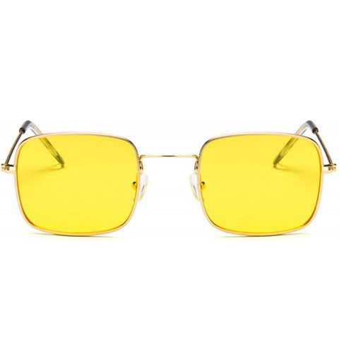 Semi-rimless Vintage Small Square Sunglasses Women Red Yellow Clear Lens Sun Glasses Lady Retro Female Ocean Eyewear - Silver...
