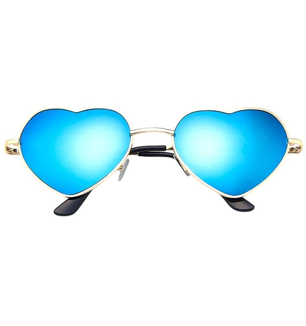 Aviator Mens Womens Metal Frame Sunglasses Ladies Heart Shape Gradient Sunglasses Lolita Love - CE18STWAE4U $9.65