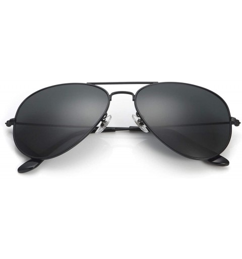 Round Classic Aviator Sunglasses for Women and Men UV Protection Metal Frame Sun Glasses - Black - C218Y6A2OSZ $7.80