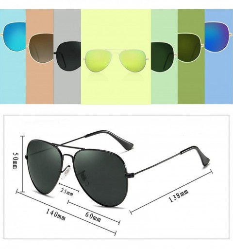 Round Classic Aviator Sunglasses for Women and Men UV Protection Metal Frame Sun Glasses - Black - C218Y6A2OSZ $7.80