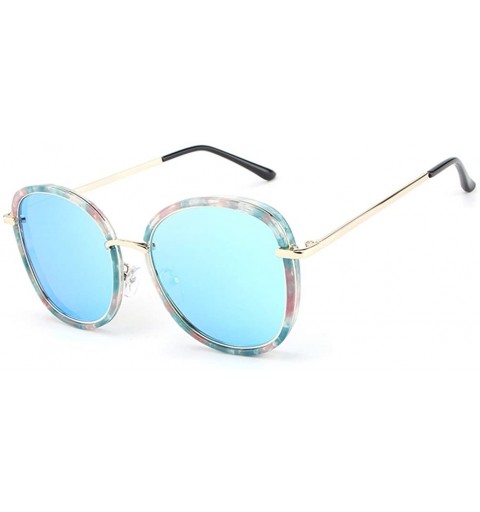Oval Women's Polarized Sunglasses Fashion Beach Glasses UV 400 Protection - Blue - CI18G52Q8AY $40.56