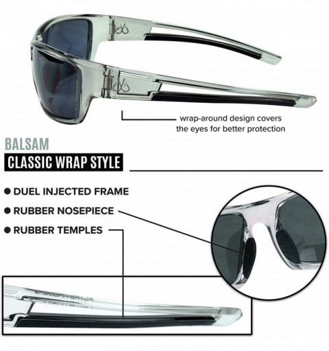 Wrap Balsam Polarized Sport Fishing Sunglasses for Men & Women - Multiple Options - Smoked Frame - CS18R6LWG6X $50.70