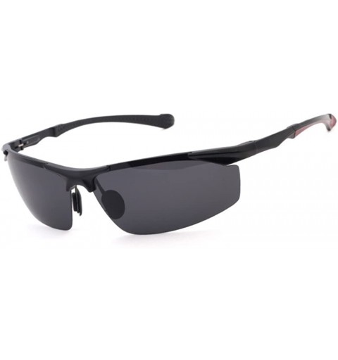 Aviator Aluminum and magnesium men polarized sunglasses driving glasses - Black Color - CR1864DDTUA $30.68