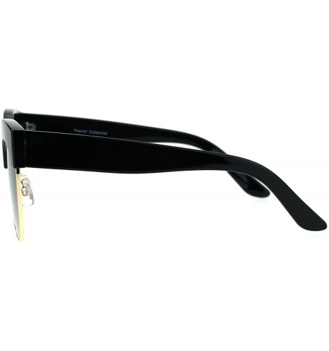 Cat Eye Womens Gothic Thick Plastic Cat Eye Half Rim Eye Brow Sunglasses - Black Smoke - CR182H5N08E $12.64