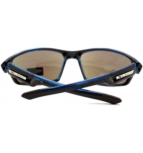 Sport Xloop Mens Sunglasses Sports Fashion Rectangular Wrap Around UV 400 - Blue - CN124LVHDBT $9.51