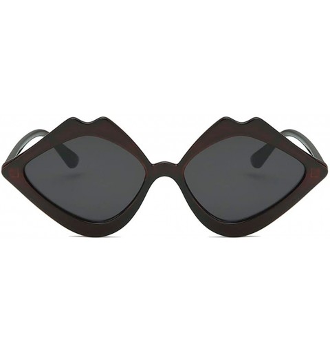 Oversized Candy Jelly Color Lips Shaped Integrated Sunshade Sunglasses For Fashion Women - Black - CG196ON36XM $19.62