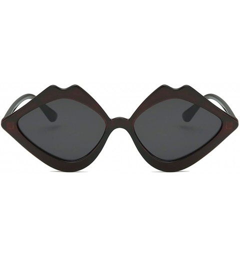 Oversized Candy Jelly Color Lips Shaped Integrated Sunshade Sunglasses For Fashion Women - Black - CG196ON36XM $9.25