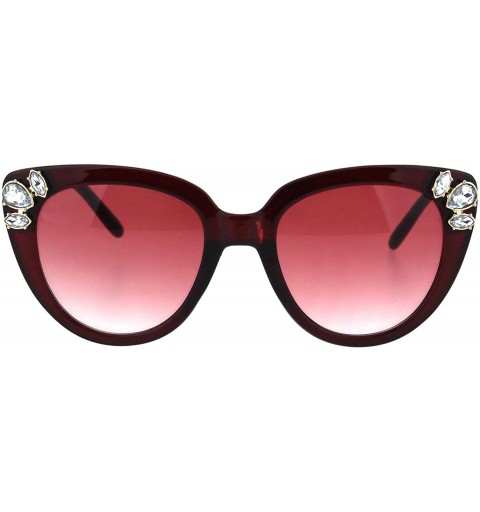 Butterfly Womens Rhinestone Sunglasses Butterfly Cateye Fashion Eyewear UV 400 - Burgundy (Burgundy) - C218KL9XRY8 $8.83