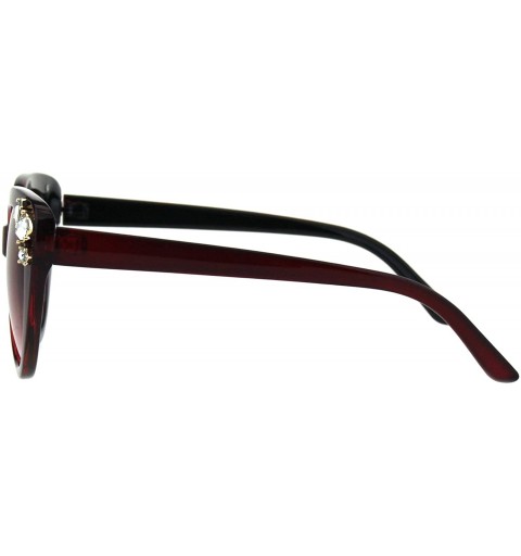Butterfly Womens Rhinestone Sunglasses Butterfly Cateye Fashion Eyewear UV 400 - Burgundy (Burgundy) - C218KL9XRY8 $8.83